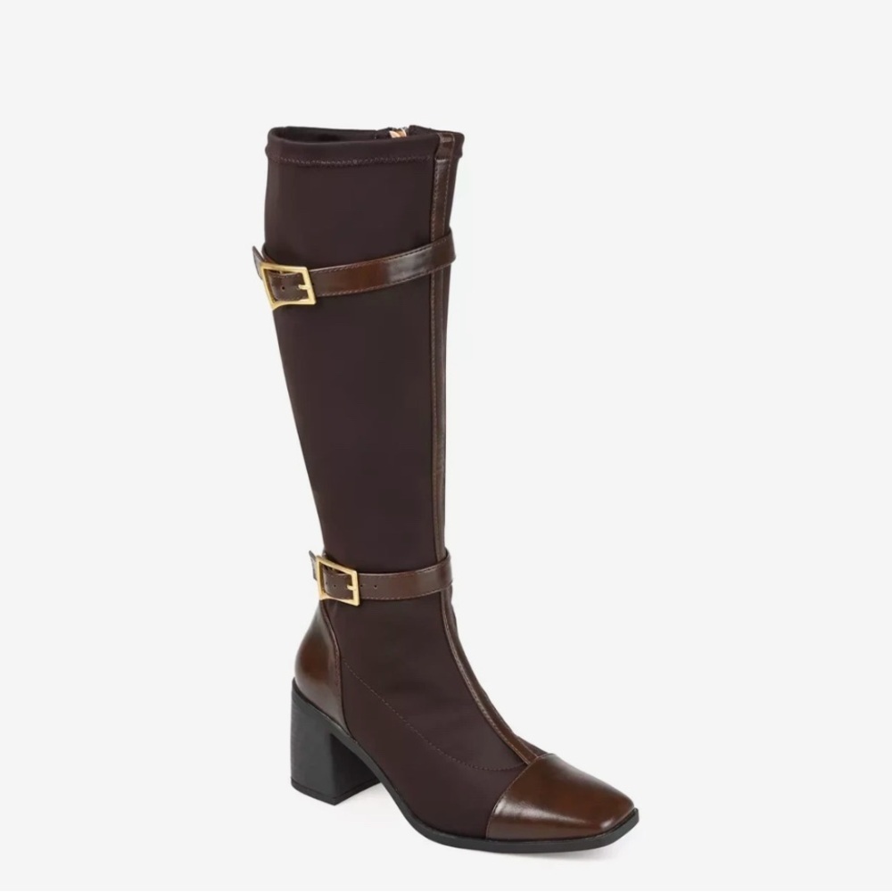 Journee Collection Gaibree Riding Knee-High Chunky Heel Boots 10XWC Calf 15” NWT - Picture 2 of 11